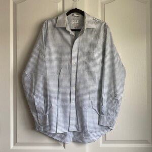 Arrow - Button Down Collared Dress Shirt, Blue & Green Check